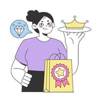 Loyalty program with exclusive offers. Commercial program vector