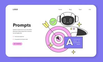 Prompt-engineering to a artificial neuron network web banner or landing vector