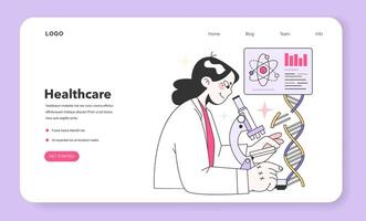 DNA test for diseases prevention and early diagnostics web banner vector