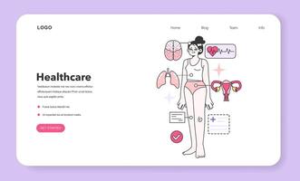 Modern wellbeing practice web banner or landing page. Annual medical vector