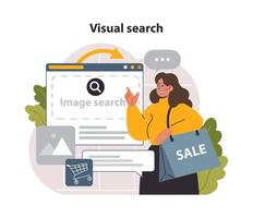 Visual search engine. Ai, self-learning computing system processing data vector
