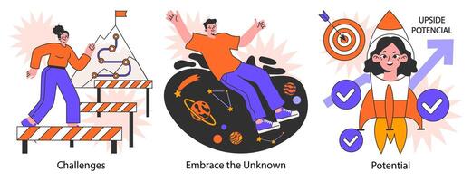 Self-development set. Increasing of individual or professional competencies vector