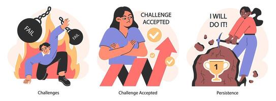 Self-development set. Increasing of individual or professional competencies vector