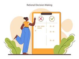 Decision-making set. Strategic thinking, brainstorming and solution research. vector