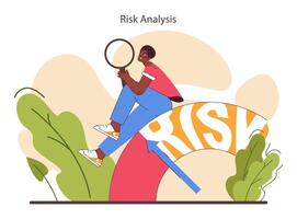 Decision-making with risk assessment. Strategic thinking, brainstorming vector