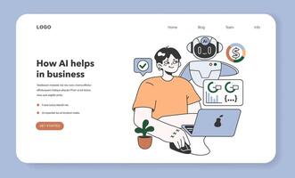 Help of Artificial intelligence for business web banner or landing page. vector