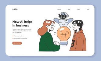 Help of Artificial intelligence for business web banner or landing page. vector