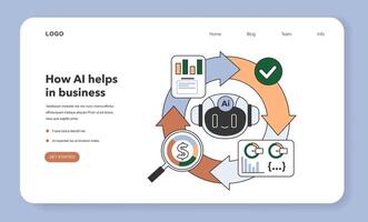Help of Artificial intelligence for business web banner or landing page. vector