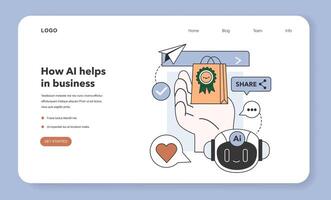 Native and personalized advertising web banner or landing page. vector