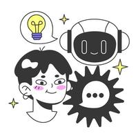 Young male prompt-engineer writing a prompt to a artificial neuron vector