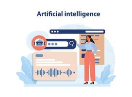 AI or artificial intelligence in marketing. AI-based targeting advertising vector