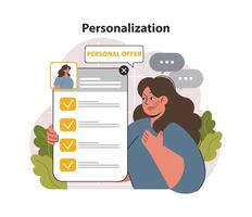Personalization. Customization of client experience software. Social media vector