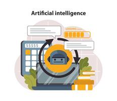 AI or artificial intelligence in marketing. AI-based targeting advertising vector