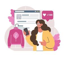 Customer feedback. Consumers reviews public exchange. Sharing a purchased vector