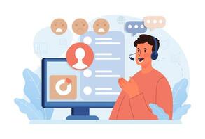 Bad feedback. Dissatisfaction of product or service, negative review vector