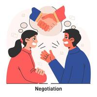 Conflict management. Character with conflict resolution skill. Person vector