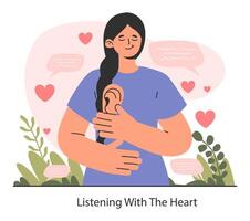 Empathy. Deep understanding of emotions, sympathy and compassion vector