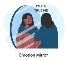 Self-awareness. Deep understanding and acceptance of own personality. vector