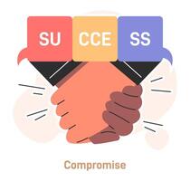 Conflict management. Character with conflict resolution skill. Person vector