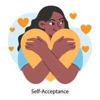 Self-acceptance. Emotional intelligence and consciousness. Deep understanding vector