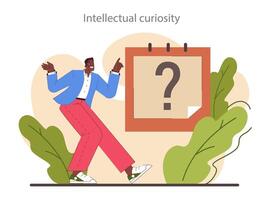 Curiosity set. Inquisitiveness and openness to new ideas and concepts. vector
