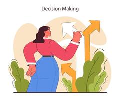 Decision-making set. Strategic thinking, brainstorming and solution research. vector