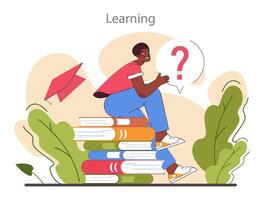 Learning process. Curiosity and openness to new ideas and concepts. vector