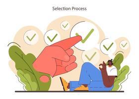Decision-making set. Strategic thinking, brainstorming and solution research. vector