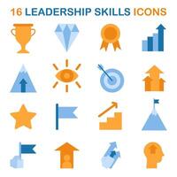 Leadership skills set. Top manager soft skills and professional qualities vector