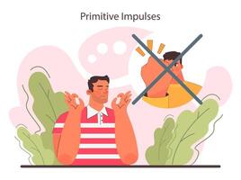 Primitive impulses. Calm and controlled behaviour suppressing vector