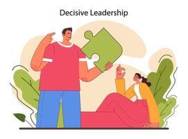 Leadership skill. Top manager professional quality leading a work team vector