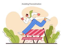 Multitasking. Effective and competent office worker time vector