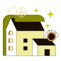 Retrofit movement. Old house modernization and improvement vector