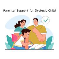 Dyslexia. Learning disorder or disability. Reading, writing or understanding vector
