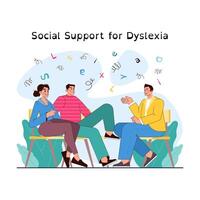 Dyslexia. Learning disorder or disability. Reading, writing or understanding vector