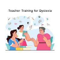 Dyslexia. Learning disorder or disability. Reading, writing or understanding vector