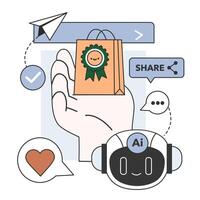 Native and personalized advertising. AI-based targeted ads in social vector