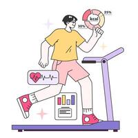 Modern wellbeing practice. Healthy and active lifestyle or daily routine vector