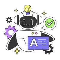 Prompt-engineering to a artificial neuron network. Artificial intelligence vector