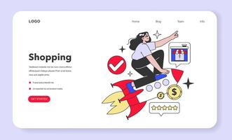 Small business web banner or landing page. Starting and developing vector