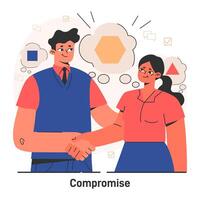 Conflict management. Character with conflict resolution skill. Person vector