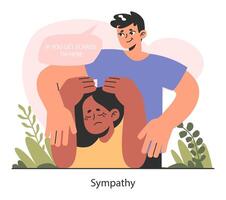 Empathy. Deep understanding of emotions, sympathy and compassion vector