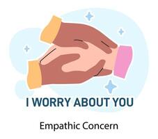 Empathic concern. Deep understanding of emotions, sympathy vector