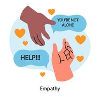 Character with empathy. Deep understanding of emotions and sympathy vector