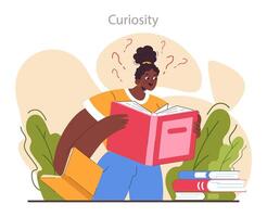 Curiosity set. Inquisitiveness and openness to new ideas and concepts. vector