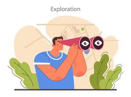 Curiosity set. Inquisitiveness and openness to new ideas and concepts. vector