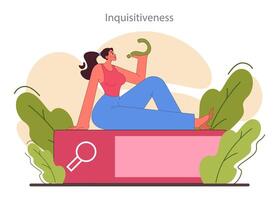 Curiosity set. Inquisitiveness and openness to new ideas and concepts. vector