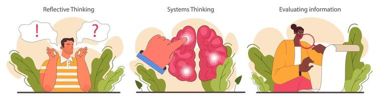 Critical thinking skill set. Strategic decision-making, brainstorming vector