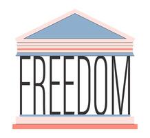 Democracy. Political system, liberty and voting principle. Rule of law vector