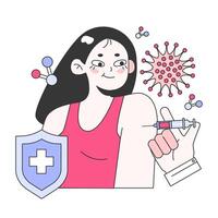 Immunotherapy and vaccination. Idea of vaccine injection for protection vector